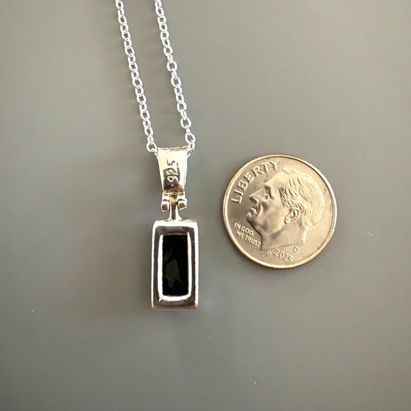 Baltic Amber Solid Sterling Silver Pendant Necklace W/ Sterling Plate Chain - Picture 4 of 4